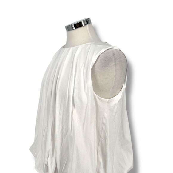 Madewell Cotton Pleated Bubble Top Sleeveless White Size XS NWT - Picture 3 of 9
